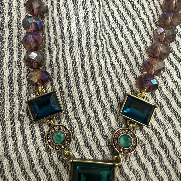 Heidi Daus purple and multicolored crystal drop necklace - Picture 4 of 13